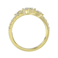 LADIES RING 2.00CT ROUND/OVAL/PEAR DIAMOND 14K YELLOW GOLD