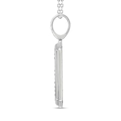 MEN'S CHARM PENDANT 3CT ROUND DIAMOND 10K WHITE GOLD 