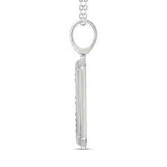 MEN'S CHARM PENDANT 3CT ROUND DIAMOND 10K WHITE GOLD 