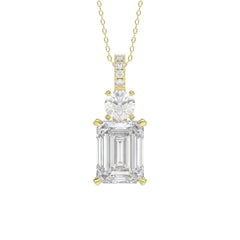 LADIES PENDANT 1 3/4CT ROUND/EMERALD DIAMOND 14K YELLOW GOLD (CENTER STONE EMERALD DIAMOND 1 1/2CT)