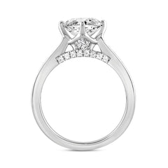 LADIES RING 2 1/2CT ROUND/BAGUETTE DIAMOND 14K WHITE GOLD (CENTER STONE ROUND DIAMOND 2CT )