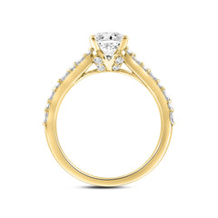 LADIES RING 2 1/2CT ROUND/BAGUETTE/OVAL DIAMOND 14K YELLOW GOLD (CENTER STONE OVAL DIAMOND 2.00CT)