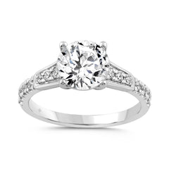 LADIES RING 2 1/4CT ROUND DIAMOND 14K WHITE GOLD (CENTER STONE ROUND DIAMOND 2.00CT)