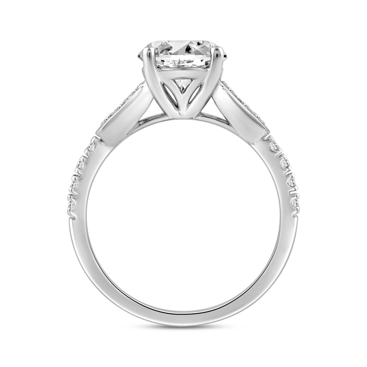 LADIES RING 2 1/4CT ROUND DIAMOND 14K WHITE GOLD (CENTER STONE ROUND DIAMOND 2.00CT)