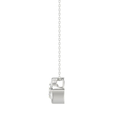 LADIES SOLITAIRE PENDANT 1CT OVAL DIAMOND 14K WHITE GOLD 
