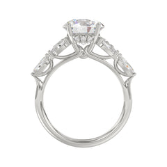 LADIES RING 2 1/2CT ROUND/PEAR/MARQUISE DIAMOND 14K WHITE GOLD (CENTER STONE ROUND DIAMOND 2.00CT)