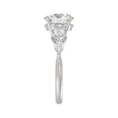LADIES RING 2 1/2CT ROUND/PEAR/MARQUISE DIAMOND 14K WHITE GOLD (CENTER STONE ROUND DIAMOND 2.00CT)