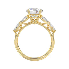 LADIES RING 2 1/2CT ROUND/PEAR/MARQUISE DIAMOND 14K YELLOW GOLD (CENTER STONE ROUND DIAMOND 2.00CT)