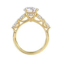 LADIES RING 2 1/2CT ROUND/PEAR/MARQUISE DIAMOND 14K YELLOW GOLD (CENTER STONE ROUND DIAMOND 2.00CT)