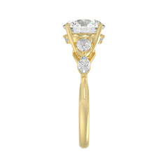LADIES RING 2 1/2CT ROUND/PEAR/MARQUISE DIAMOND 14K YELLOW GOLD (CENTER STONE ROUND DIAMOND 2.00CT)