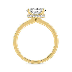 LADIES RING 2 1/6CT ROUND/OVAL DIAMOND 14K YELLOW GOLD (CENTER STONE OVAL DIAMOND 2.00CT)
