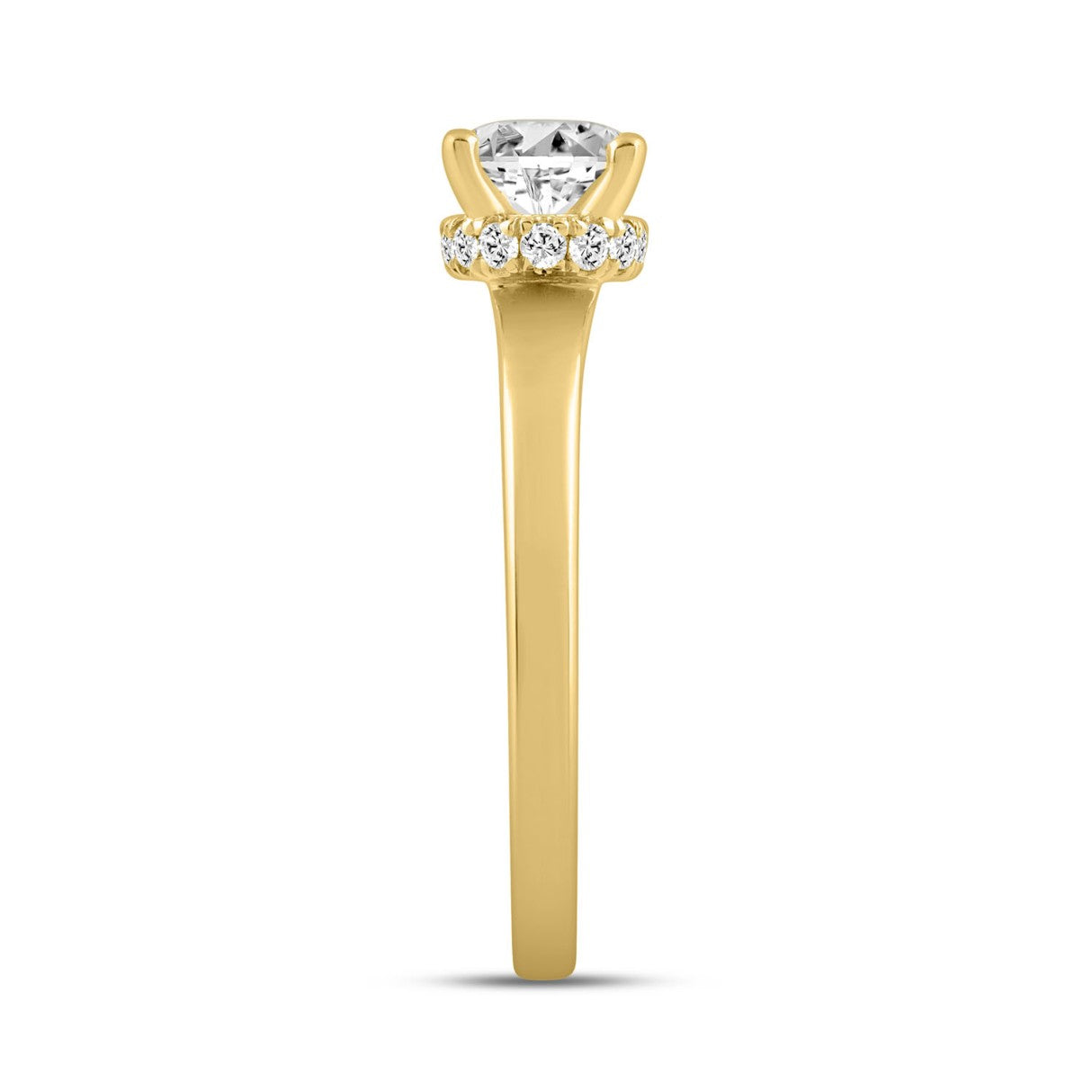 LADIES RING 2 1/6CT ROUND/OVAL DIAMOND 14K YELLOW GOLD (CENTER STONE OVAL DIAMOND 2.00CT)