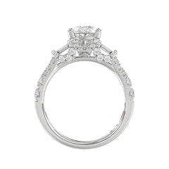 LADIES RING 2.75CT ROUND DIAMOND PEAR DIAMOND BAGUETTE DIAMOND WHITE PLATINUM (CENTER STONE PEAR DIAMOND 2CT)