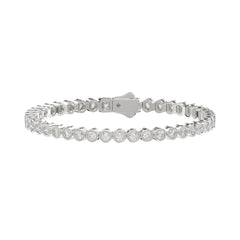 LADIES BRACELET 5.00CT ROUND DIAMOND 14K WHITE GOLD 