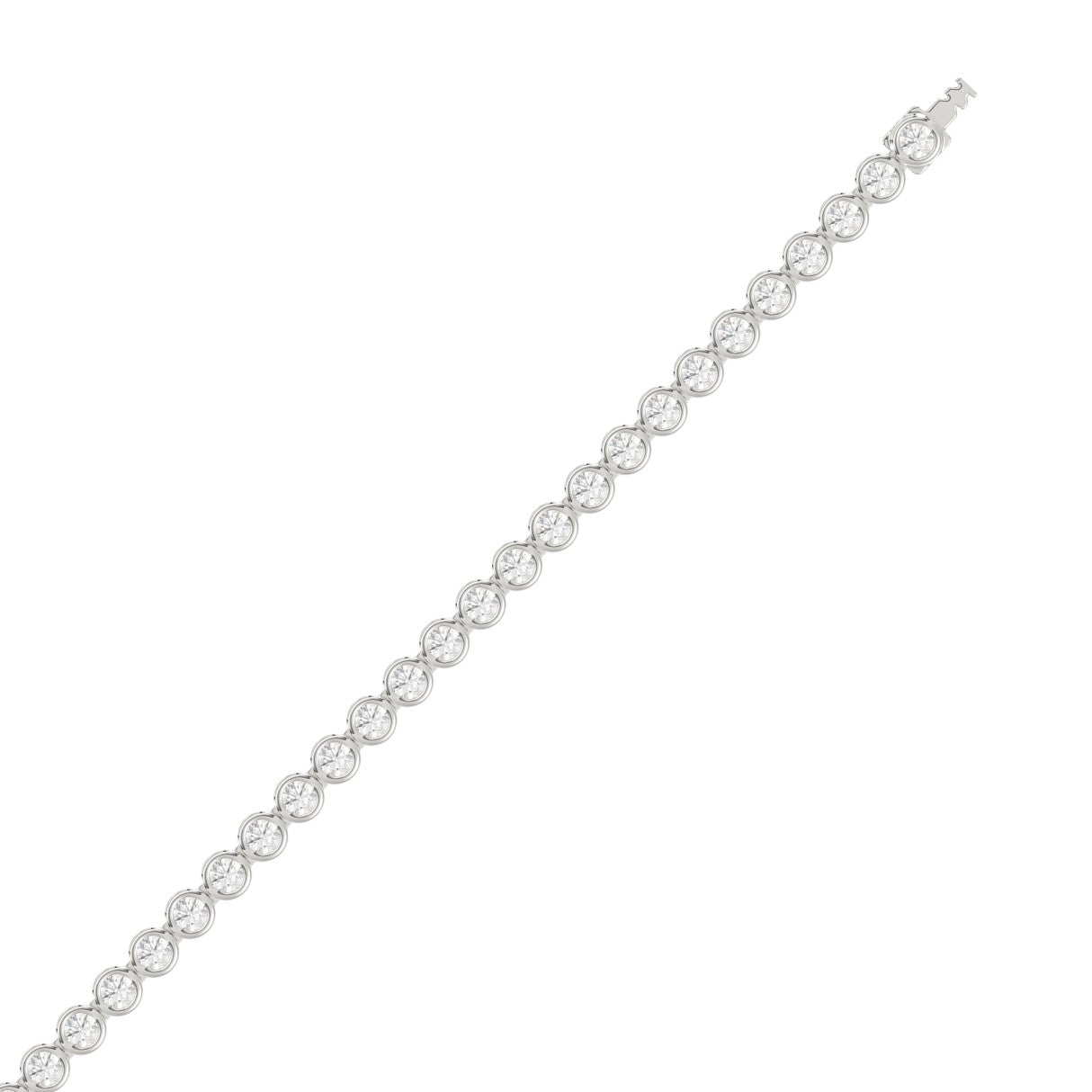 LADIES BRACELET 5.00CT ROUND DIAMOND 14K WHITE GOLD