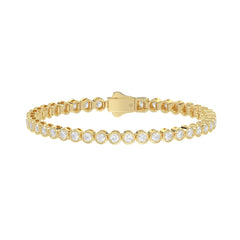 LADIES BRACELET 5.00CT ROUND DIAMOND 14K YELLOW GOLD