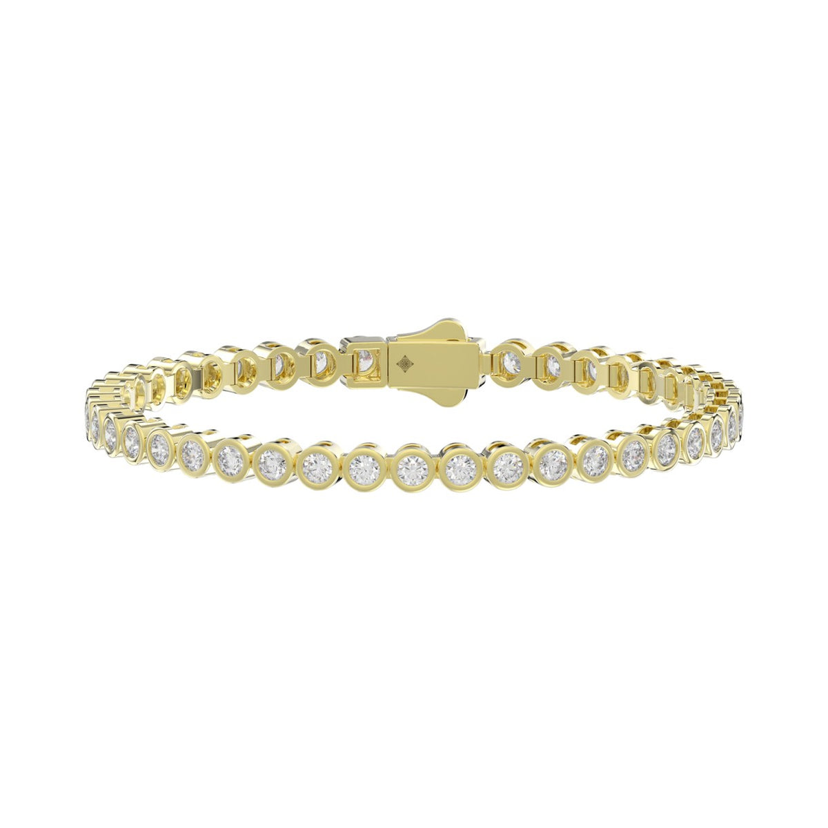 LADIES BRACELET 5.00CT ROUND DIAMOND 14K YELLOW GOLD 