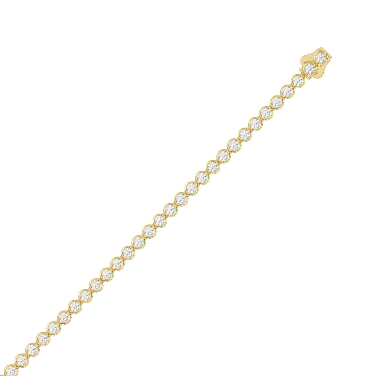 LADIES BRACELET 5.00CT ROUND DIAMOND 14K YELLOW GOLD