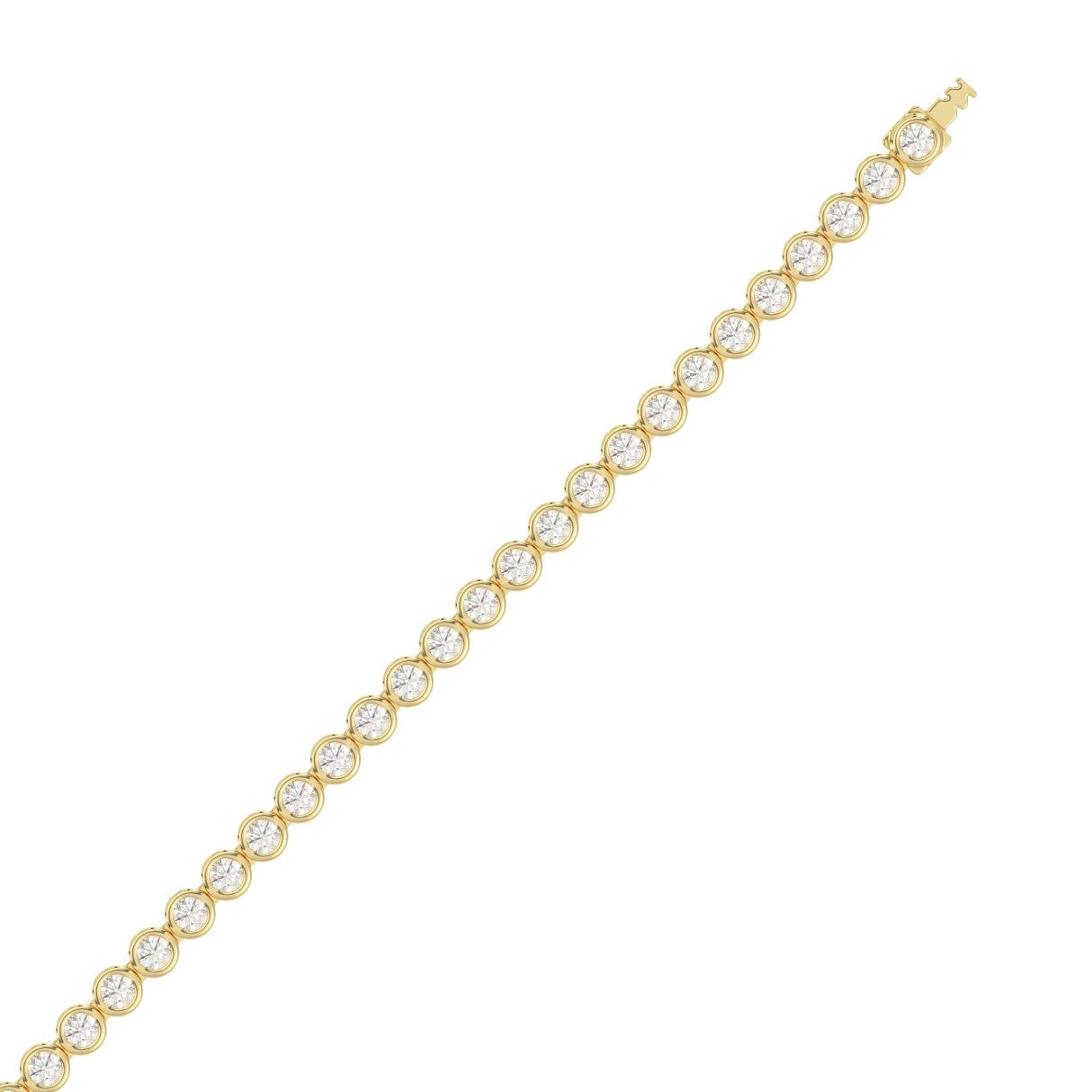 LADIES BRACELET 5.00CT ROUND DIAMOND 14K YELLOW GOLD