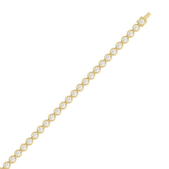 LADIES BRACELET 5.00CT ROUND DIAMOND 14K YELLOW GOLD