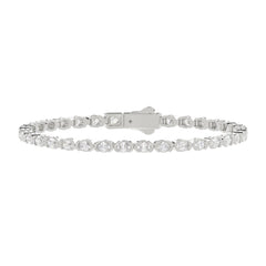LADIES BRACELET 5.00CT OVAL DIAMOND 14K WHITE GOLD 