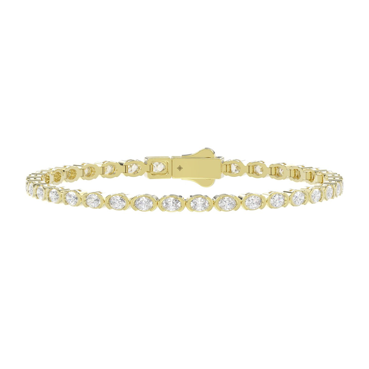 LADIES BRACELET 5.00CT OVAL DIAMOND 14K YELLOW GOLD 