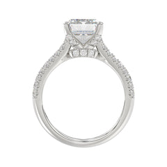 14K WHITE GOD 1 1/4CT ROUND/BAGUETTE/RADIANT DIAMOND SEMI MOUNT LADIES RING (CENTER STONE RADIANT DIAMOND 4.00CT)