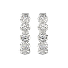 14K WHITE GOLD 1.00CT ROUND DIAMOND LADIES EARRINGS