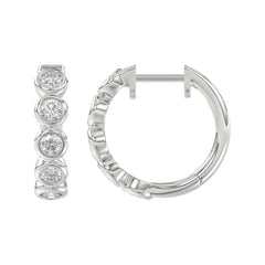 14K WHITE GOLD 1.00CT ROUND DIAMOND LADIES EARRINGS