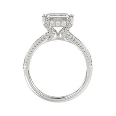 14K WHITE GOLD 2 1/4CT ROUND/EMERALD DIAMOND LADIES RING (CENTER STONE EMERALD DIAMOND 2.00CT)