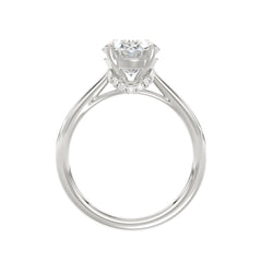 14K WHITE GOLD 4 1/2CT ROUND/OVAL DIAMOND LADIES BRIDAL SET (CENTER STONE OVAL DIAMOND 3.00CT)