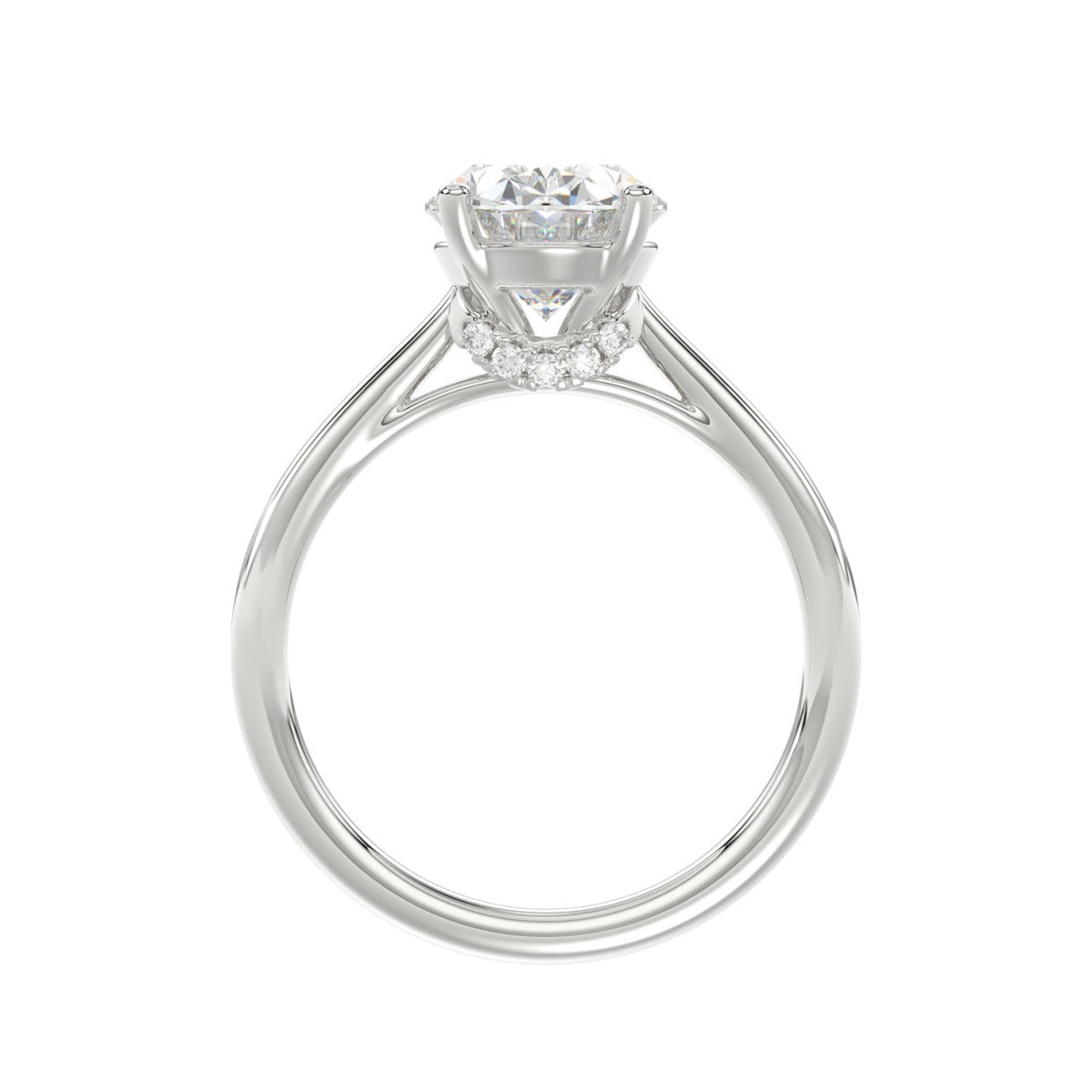 14K WHITE GOLD 4 1/2CT ROUND/OVAL DIAMOND LADIES BRIDAL SET (CENTER STONE OVAL DIAMOND 3.00CT)