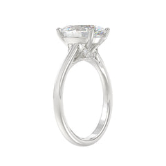 14K WHITE GOLD 4 1/2CT ROUND/OVAL DIAMOND LADIES BRIDAL SET (CENTER STONE OVAL DIAMOND 3.00CT)