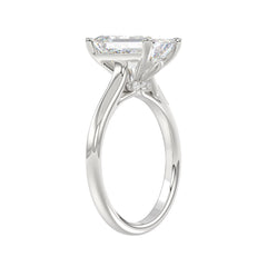 LADIES BRIDAL SET 3 7/8CT ROUND/EMERALD DIAMOND 14K WHITE GOLD (CENTER STONE EMERALD DIAMOND (2 1/2CT)