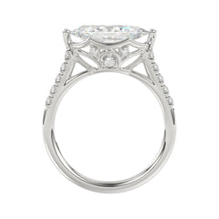 14K WHITE GOLD 3 1/2CT ROUND/MARQUISE DIAMOND LADIES BRIDAL SET (CENTER STONE MARQUISE DIAMOND 2.00CT)