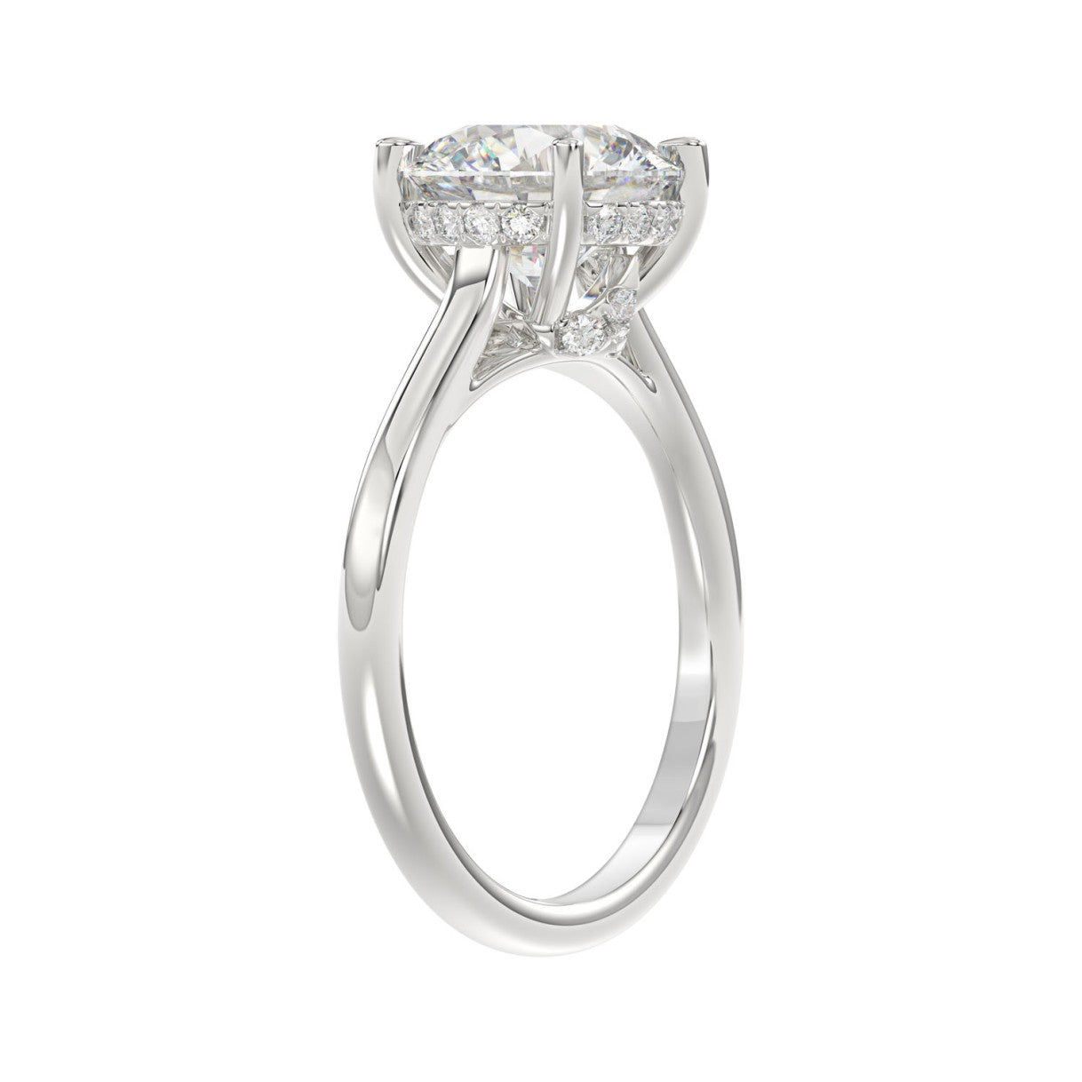 14K WHITE GOLD 4 3/8CT ROUND DIAMOND LADIES BRIDAL SET (CENTER STONE ROUND DIAMOND 3.00CT)