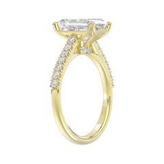 14K YELLOW GOLD 5.00CT ROUND/EMERALD DIAMOND LADIES BRIDAL SET (CENTER STONE EMERALD DIAMOND 3.00CT)