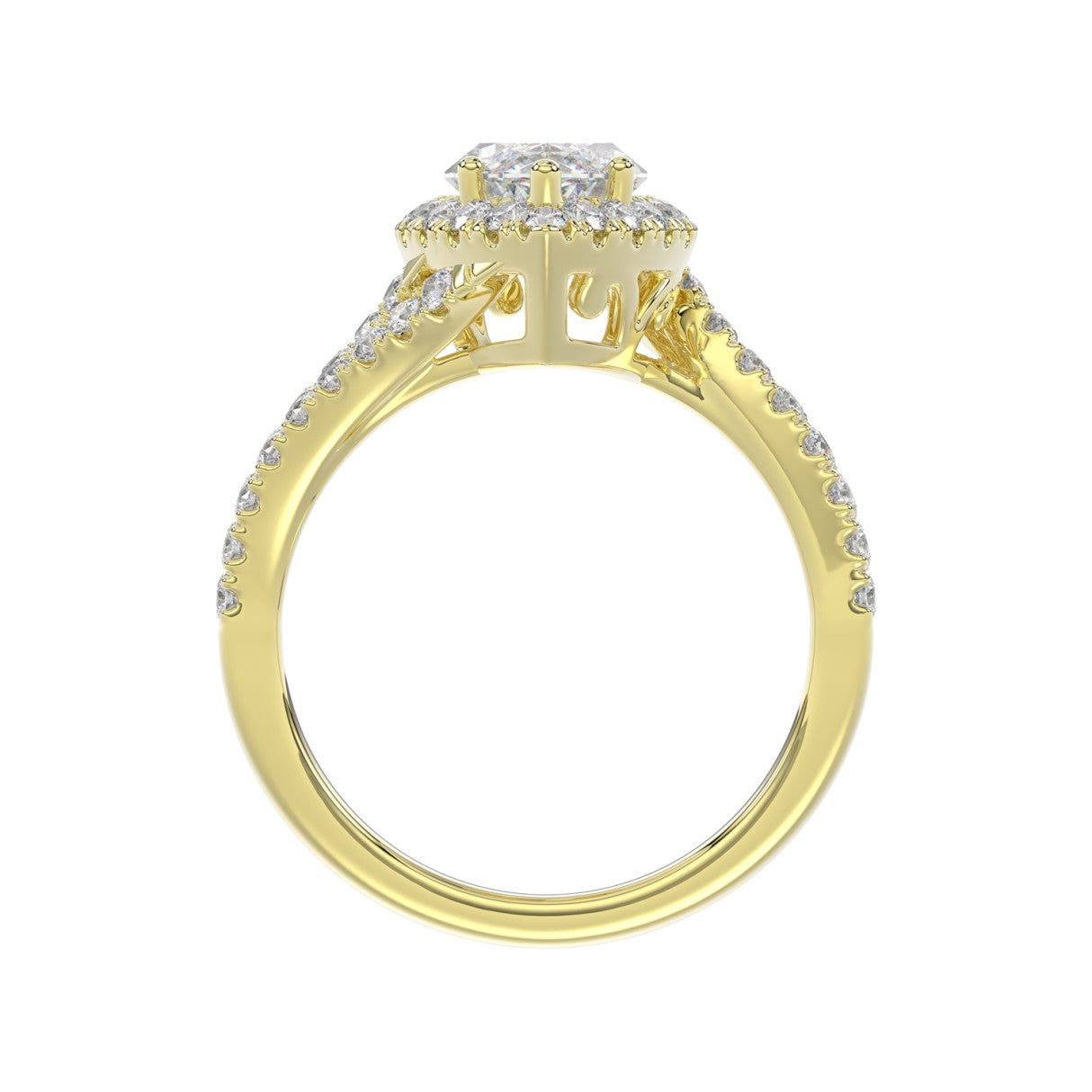 14K YELLOW GOLD 2 3/4CT ROUND/MARQUISE DIAMOND LADIES RING (CENTER STONE MARQUISE DIAMOND 2CT)
