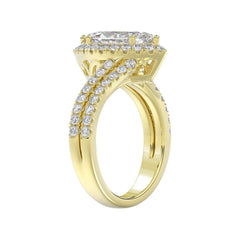 14K YELLOW GOLD 2 3/4CT ROUND/MARQUISE DIAMOND LADIES RING (CENTER STONE MARQUISE DIAMOND 2CT)