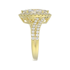 14K YELLOW GOLD 2 3/4CT ROUND/MARQUISE DIAMOND LADIES RING (CENTER STONE MARQUISE DIAMOND 2CT)