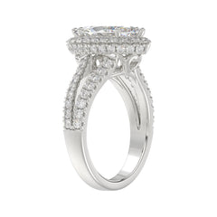 14K WHITE GOLD 3.00CT ROUND/MARQUISE DIAMOND LADIES RING (CENTER STONE MARQUISE DIAMOND 2CT)