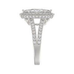 14K WHITE GOLD 3.00CT ROUND/MARQUISE DIAMOND LADIES RING (CENTER STONE MARQUISE DIAMOND 2CT)