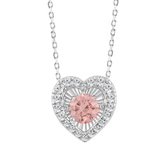 ETERNAL BLUSH COLLECTION 14K WHITE GOLD 1.00CT ROUND DIAMOND LADIES PENDANT (ROUND PINK)