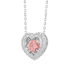 ETERNAL BLUSH COLLECTION 14K WHITE GOLD 1.00CT ROUND DIAMOND LADIES PENDANT (ROUND PINK)