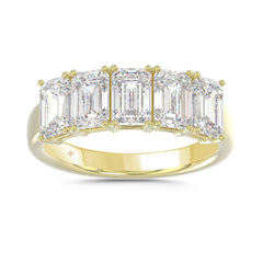 14K YELLOW GOLD 2.00CT EMERALD DIAMOND LADIES BAND