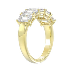 14K YELLOW GOLD 2.00CT EMERALD DIAMOND LADIES BAND