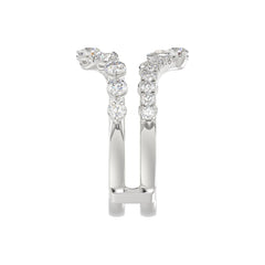 14K WHITE GOLD 1.00CT ROUND DIAMOND LADIES WRAP RING