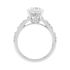14K WHITE GOLD 3 1/2CT ROUND/BAGUETTE/RADIANT DIAMOND LADIES RING