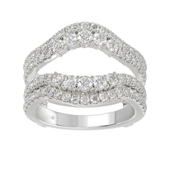 14K WHITE GOLD 1 1/4CT ROUND DIAMOND LADIES WRAP RING