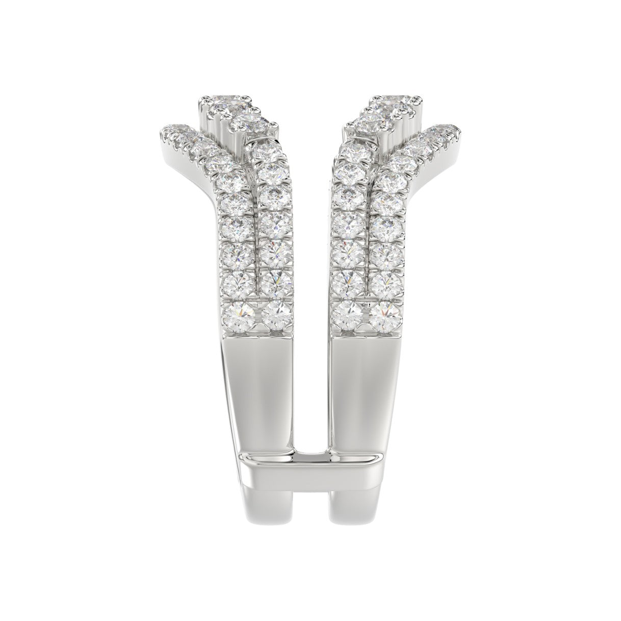 14K WHITE GOLD 1 1/4CT ROUND DIAMOND LADIES WRAP RING